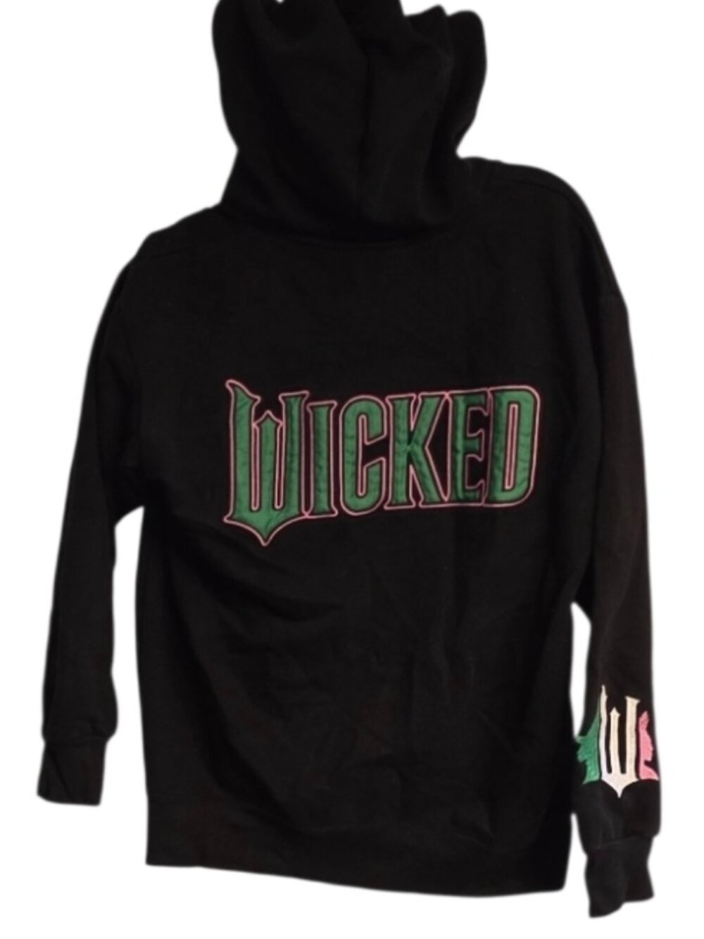 Wicked Hoodie Universal Studios Oversized Sweatshirt Sz S Black Floral Broadway